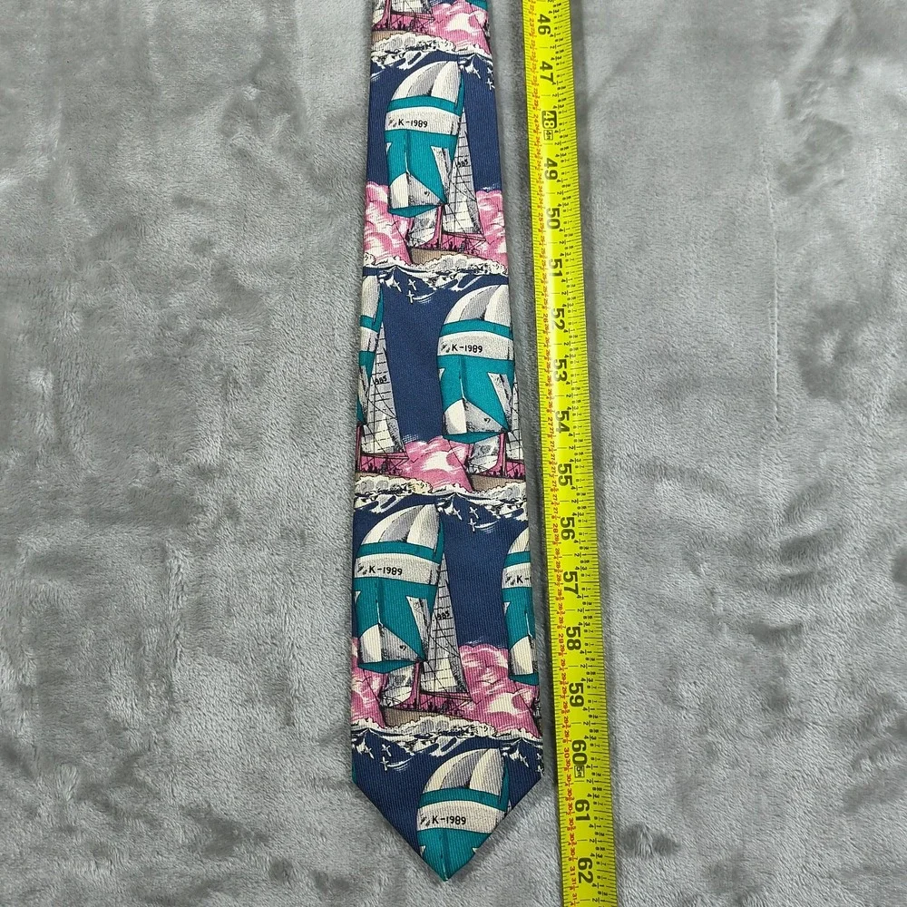Vintage Robert Talbott Nautical‎ Tie Mens 62x3.5 X Long Sailing Yacht Ship Silk